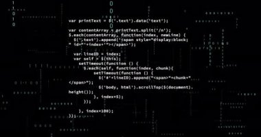 Siyah arkaplanda veri işleme animasyonu. küresel teknoloji ve dijital arayüz kavramı dijital olarak oluşturulmuş video.