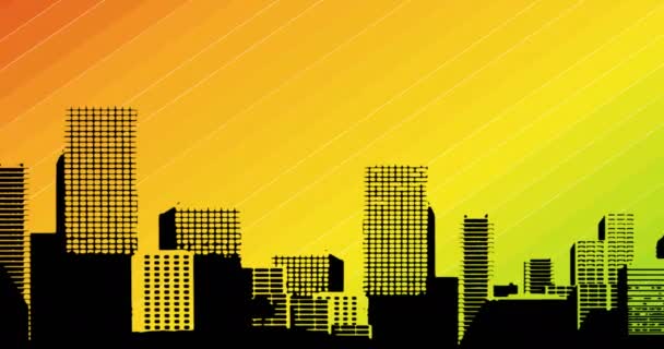 Animación Modelo Ciudad Sobre Arco Iris Lgbtq Orgullo Igualdad Concepto — Vídeos de Stock