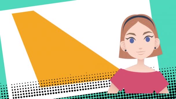 Animation Kvinna Talar Över Mentorskap Frågor Text Nationell Mentorsmånad Och — Stockvideo