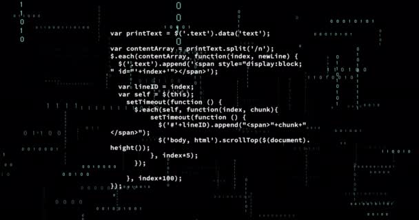 Animering Databehandling Svart Bakgrund Global Teknik Och Digitalt Gränssnittskoncept Digitalt — Stockvideo