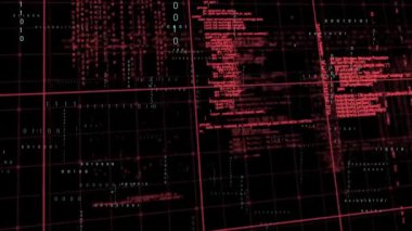 Siyah arkaplanda veri işleme animasyonu. küresel teknoloji ve dijital arayüz kavramı dijital olarak oluşturulmuş video.