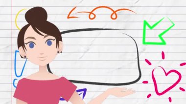 Animation of woman talking over price drop text. national mentoring month and celebration concept digitally generated video.