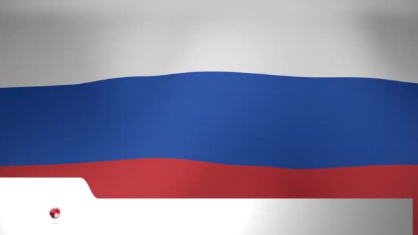 Animación Del Globo Noticias Última Hora Sobre Bandera Rusia Crisis — Vídeo de stock