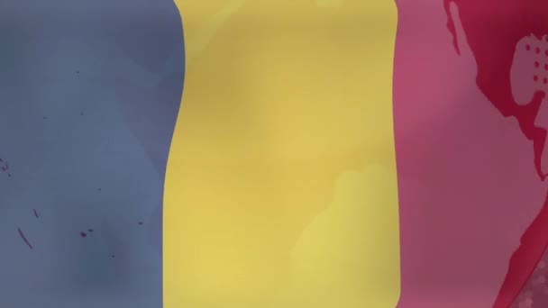 Анімація Глобусу Новаторська Новина Над Прапором Українська Криза Новини Міжнародна — стокове відео