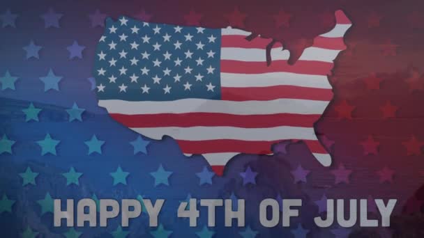 Animation Independence Day Text American Flag American Patriotism Independence Celebration — Stock Video