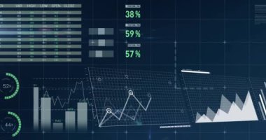 Siyah arkaplan üzerinde veri işleme animasyonu. küresel iş ve dijital arayüz kavramı dijital olarak oluşturulmuş video.