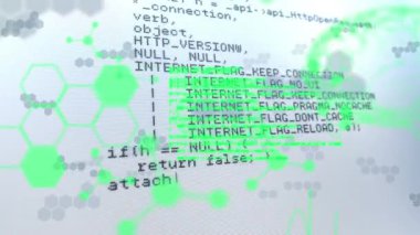 Beyaz arka planda bilgisayar ve bilimsel veri işleme animasyonu. bilgisayarlar, bilim ve teknoloji konsepti dijital olarak oluşturulmuş video.