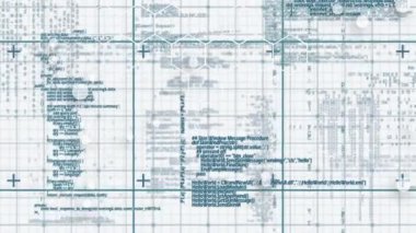Beyaz arka planda bilgisayar ve bilimsel veri işleme animasyonu. bilgisayarlar, bilim ve teknoloji konsepti dijital olarak oluşturulmuş video.