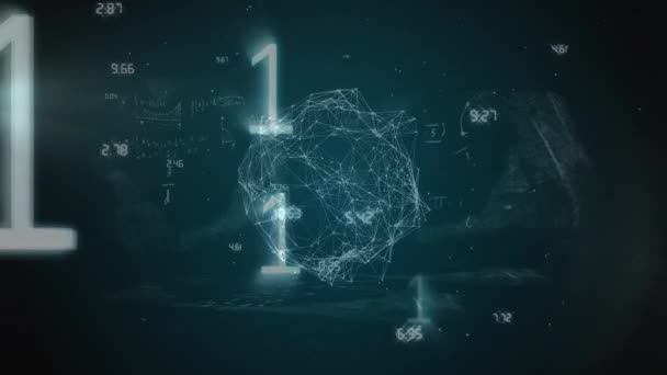 Animace Binárního Kódu Spojení Vědeckých Dat Modrém Pozadí Věda Lidská — Stock video
