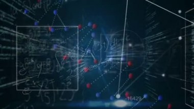 Siyah arka planda DNA ve bilimsel veri işleme animasyonu. Bilim, insan biyolojisi, teknoloji ve dijital arayüz konsepti dijital olarak oluşturulmuş video.