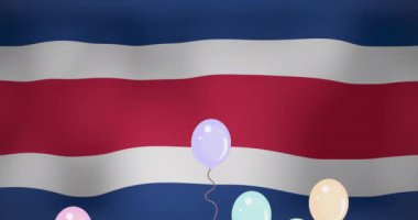 Tayland bayrağı üzerinde balon animasyonu. Dijital olarak üretilen bayraklar, ulusal semboller ve vatanseverlik kavramı.
