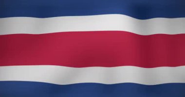 Costa Rica bayrağı üzerinde havai fişek gösterisi. Dijital olarak üretilen bayraklar, ulusal semboller ve vatanseverlik kavramı.
