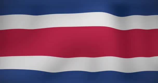 Animación Fuegos Artificiales Sobre Bandera Costa Rica Banderas Símbolos Nacionales — Vídeo de stock
