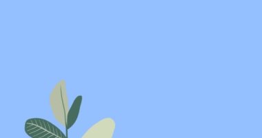 Gökyüzü üzerindeki bulutlu bitki animasyonu. Ulusal Temiz Hava Günü ve dijital olarak üretilen video konsepti.