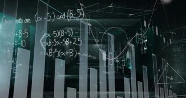Siyah arkaplan üzerinde veri işleme animasyonu. global spor, bağlantılar ve dijital arayüz konsepti dijital olarak oluşturulmuş video.