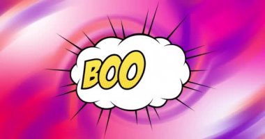 Değişen renkli dalgalarla arka planda çizgi roman patlaması animasyonu. renk, hareket, oyunlar ve dijital arayüz kavramı dijital olarak oluşturuldu.