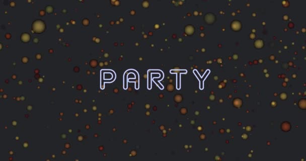 Animation Der Party Auf Schwarzem Hintergrund Mit Punkten Farbe Bewegung — Stockvideo