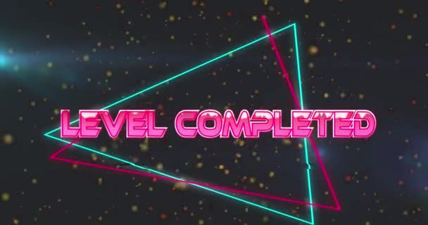 Animation Des Levels Auf Schwarzem Hintergrund Mit Punkten Spiele Unterhaltung — Stockvideo