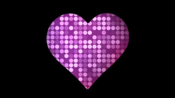 Animation Changing Pink Violet Background Heart Shapes Hole Black Surface — ストック動画