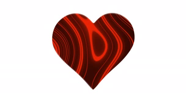 Animation Changing Red Background Heart Shapes Hole White Surface Shape — Stock Video