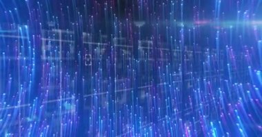 Donanma arka planında hareket eden ışığın ve ışığın animasyonu. renk, hareket, teknoloji ve dijital arayüz kavramı dijital olarak oluşturulmuş video.