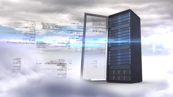 Animacja Przetwarzania Danych Chmury Nad Serwerem Globalna Koncepcja Sieci Przetwarzania — Wideo stockowe