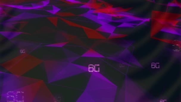 Анимация Красных Фиолетовых Цветов Черном Фоне Шаблон Цветовая Концепция Цифрового — стоковое видео