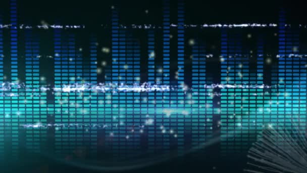Animation Glitch Blue Equalizer Black Background Colour Movement Cinematography Concept — ストック動画