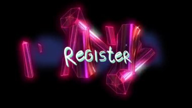 Siyah arkaplan üzerinde neon ve elmas animasyonu. desen, renk ve hareket konsepti dijital olarak oluşturulmuş video.