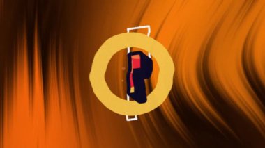 Siyah arkaplandaki şekiller üzerine dövüş metninin animasyonu. Retro gelecek ve dijital arayüz konsepti dijital olarak oluşturulmuş video.