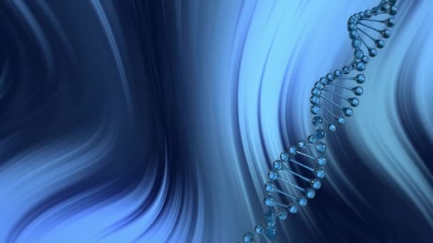 Animation Dna Rotating Blue Waves Blue Background Shadow Pattern Colour — ストック動画