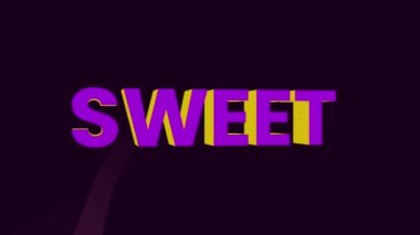 Siyah arkaplandaki şekiller üzerine tatlı metin animasyonu. Retro gelecek ve dijital arayüz konsepti dijital olarak oluşturulmuş video.