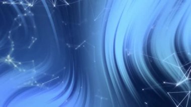 Mavi arkaplanda mavi çizgilerin ve bağlantıların animasyonu. gölge, desen ve renk konsepti dijital olarak oluşturulmuş video.