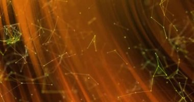 Turuncu arkaplandaki çizgilerle takımyıldızlarının canlandırılması. gölge, desen ve renk konsepti dijital olarak oluşturulmuş video.