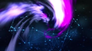 Pembe dumanın animasyonu ve donanma arka planında bağlantılar. gölge, desen ve renk konsepti dijital olarak oluşturulmuş video.