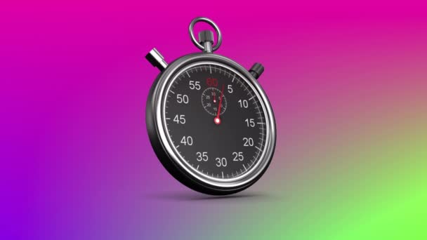 粉色和绿色背景上的塞子动画 颜色和时间概念数字生成的视频 — 图库视频影像