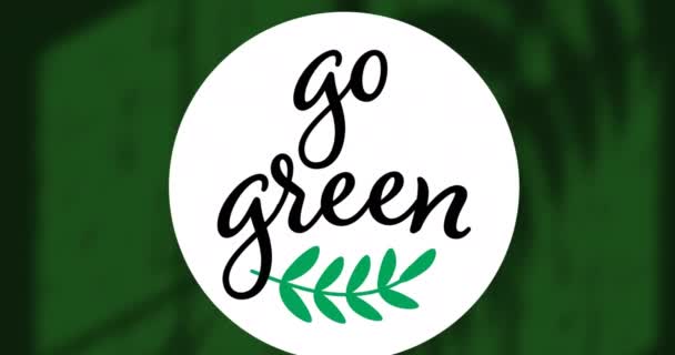 Animação Texto Verde Sobre Sombra Plantas Fundo Verde Conceito Ecologia — Vídeo de Stock