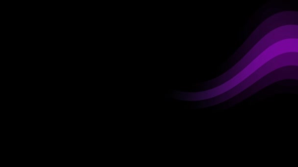 Animation Diverse Shapes Black Background Blue Violet Waves Shadow Pattern — Stock Video