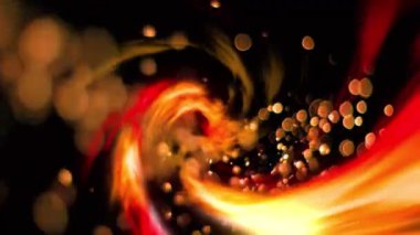 Siyah arkaplanda turuncu şekillerin ve noktaların animasyonu. gölge, desen ve renk konsepti dijital olarak oluşturulmuş video.