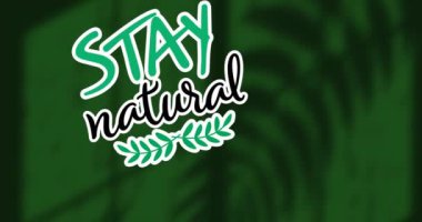 Yeşil arka plandaki bitkilerin gölgesi üzerine doğal metnin animasyonu. ekoloji ve geri dönüşüm kavramı dijital olarak oluşturulmuş video.