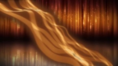 Siyah arka planda turuncu dalgaların animasyonu. gölge, desen ve renk konsepti dijital olarak oluşturulmuş video.