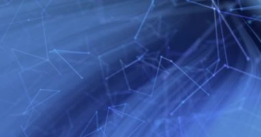 Mavi arkaplandaki çizgilerle takımyıldızlarının canlandırılması. gölge, desen ve renk konsepti dijital olarak oluşturulmuş video.