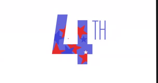 Анимация Текста Звездами Цветами Американского Флага Патриотизм Концепция Празднования Цифрового — стоковое видео