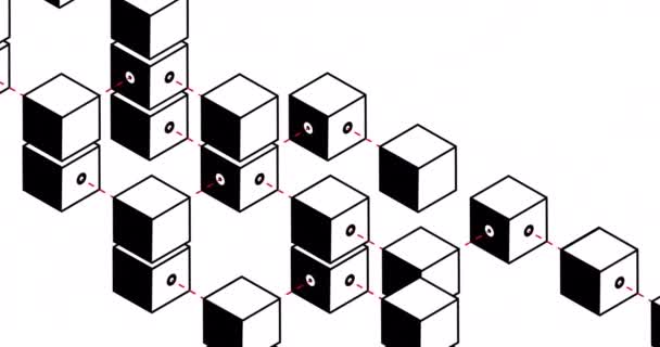 Анімація Ятої Коробки Білому Тлі Цифрові Ресурси Концепція Мережі Технології — стокове відео