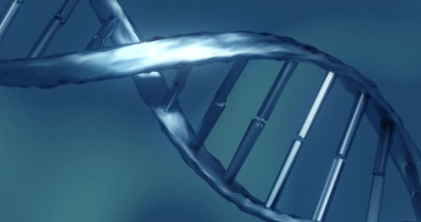 Animazione Macro Filatura Blu Del Dna Concetto Scienza Ricerca Concetto — Video Stock