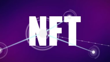 Menekşe arkaplan üzerindeki bağlantıların canlandırması. dijital kaynaklar ve teknoloji konsepti dijital olarak oluşturulmuş video.