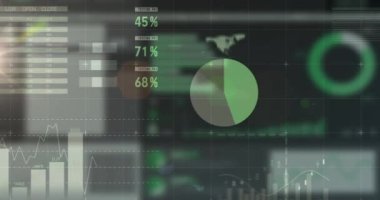 Dijital ekranda grafik ve veri animasyonu. küresel veri işleme ve teknoloji konsepti dijital olarak oluşturulmuş video.