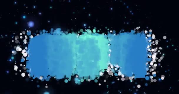 Mavi Noktalar Siyah Arkaplan Üzerinde Nft Animasyonu Dijital Kaynaklar Teknoloji — Stok video