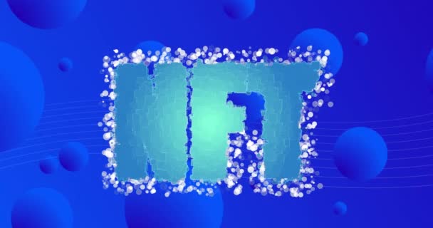 Animation Nft Dots Blue Background Digital Resources Technology Concept Digitally — ストック動画