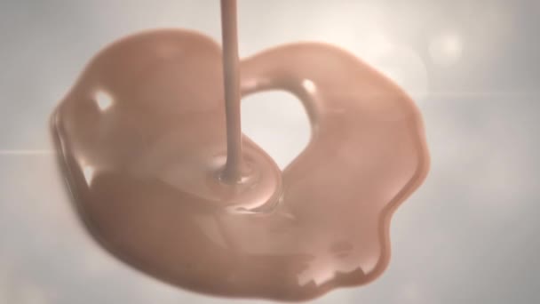 Анимация Света Расплавленном Молочном Шоколаде Конфеты Десерты Шоколад Концепция Цифрового — стоковое видео